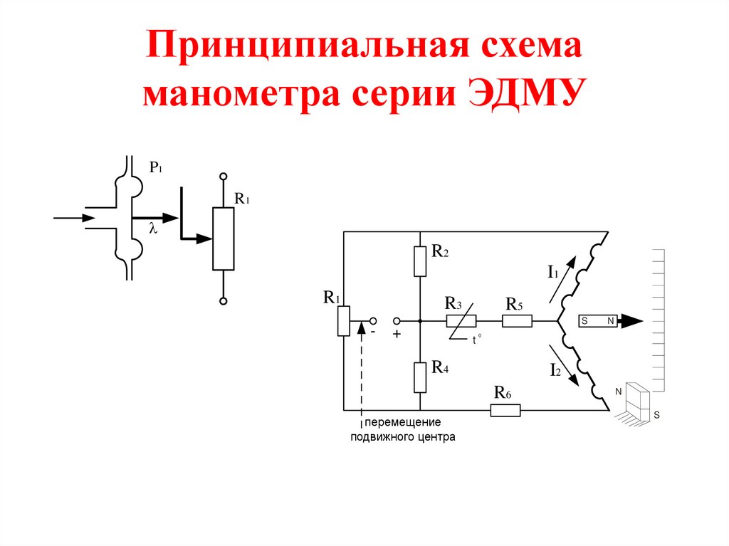 Принципиальная схема манометра серии ЭДМУ