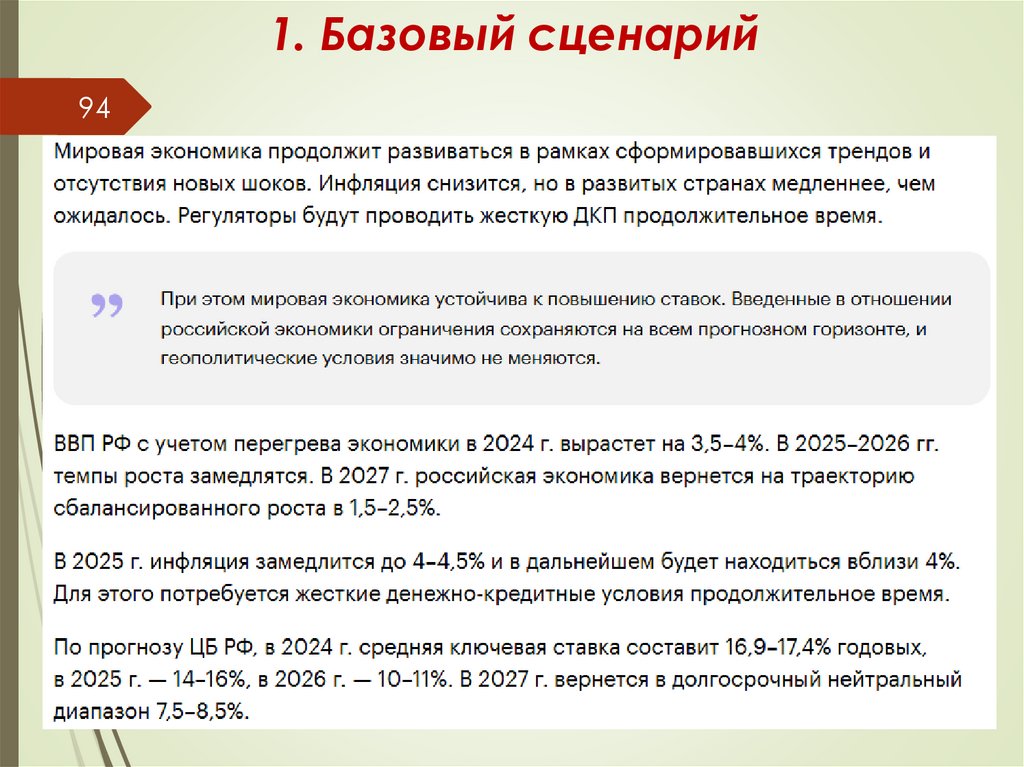 1. Базовый сценарий