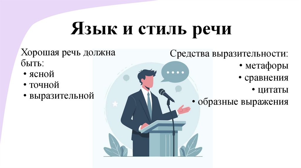 Язык и стиль речи