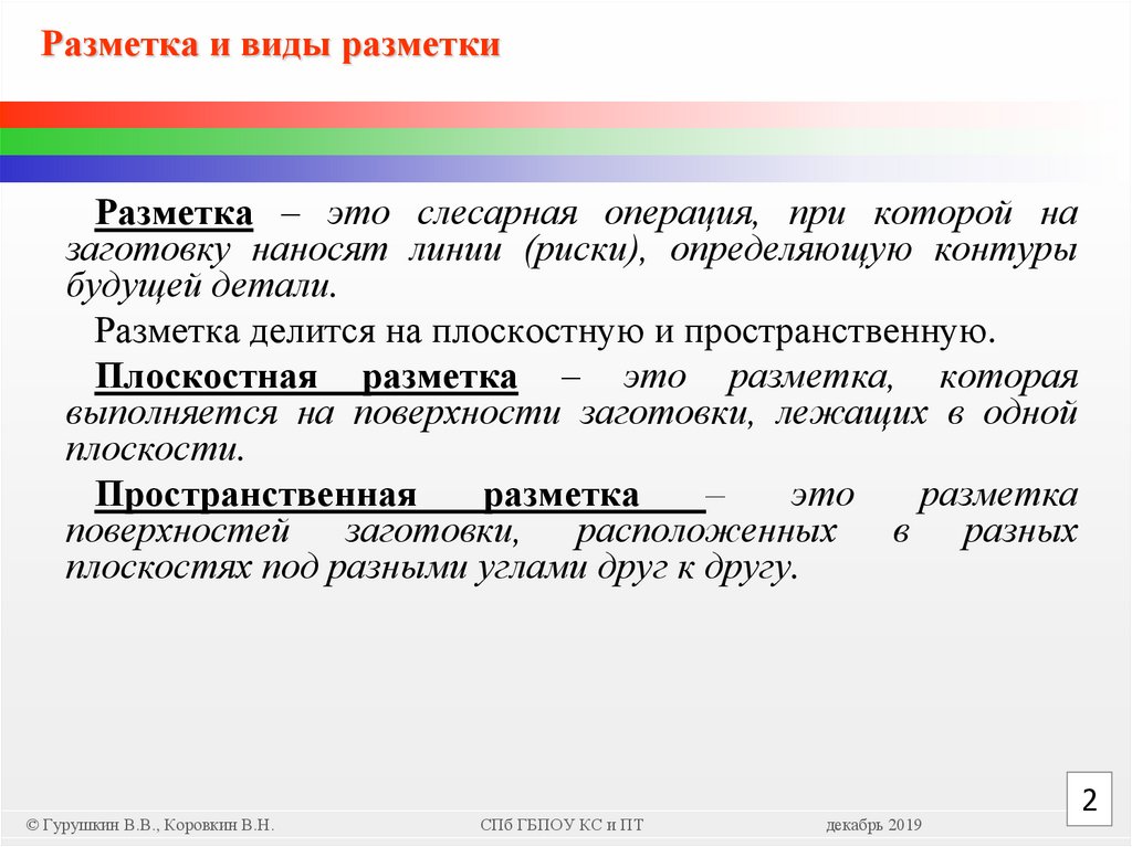 Разметка и виды разметки