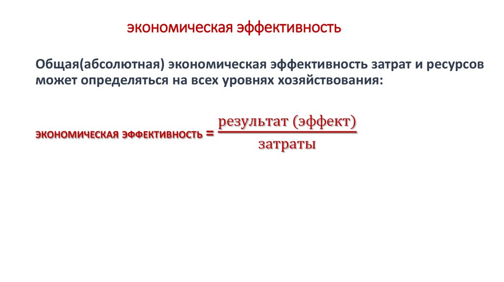 экономическая эффективность