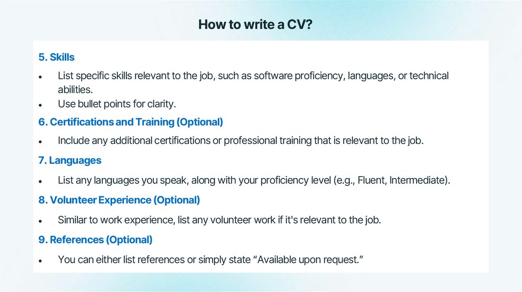 How to write a CV?