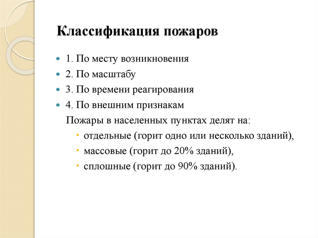 Классификация пожаров