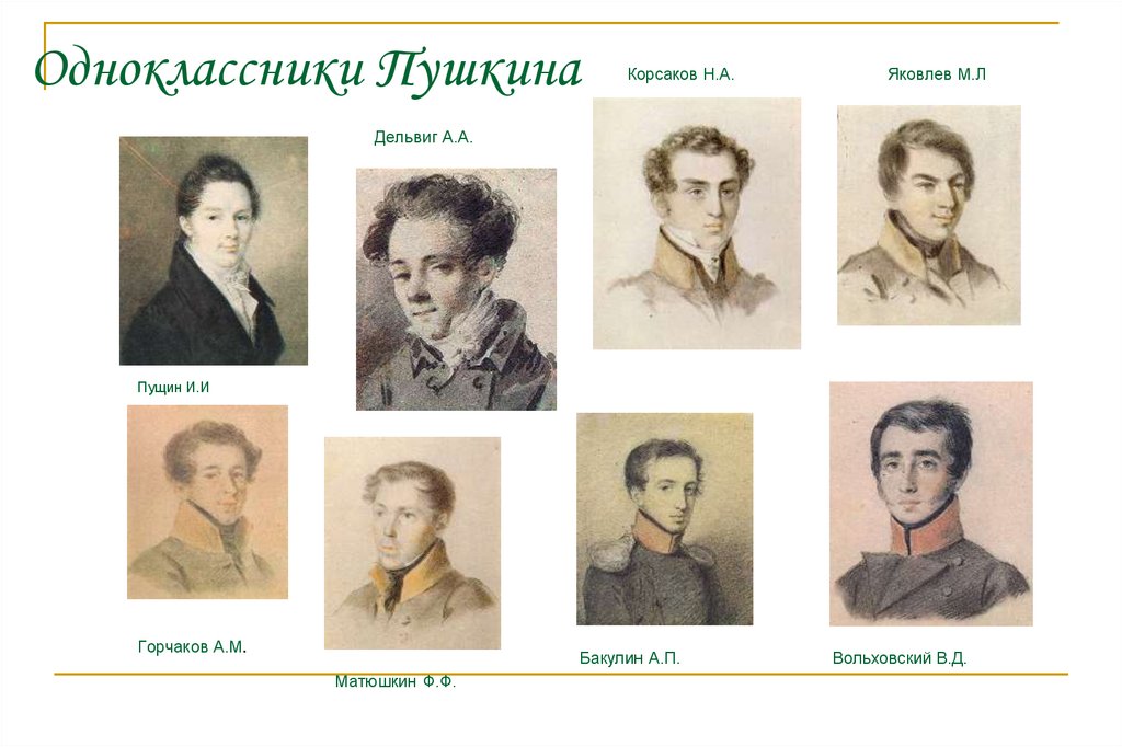 Одноклассники Пушкина