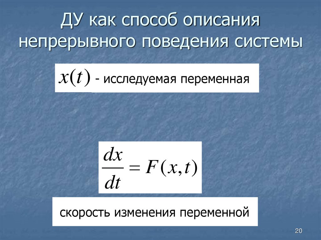 Детерминированные модели на базе классических динамических систем (непрерывные системы)