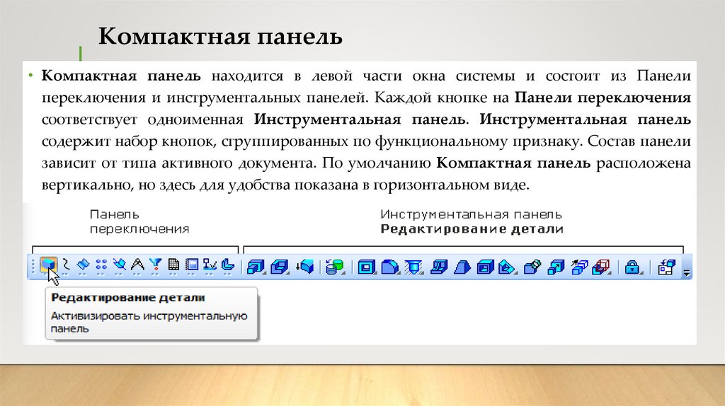 Компактная панель