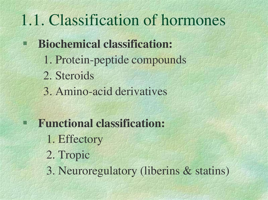 1.1. Classification of hormones