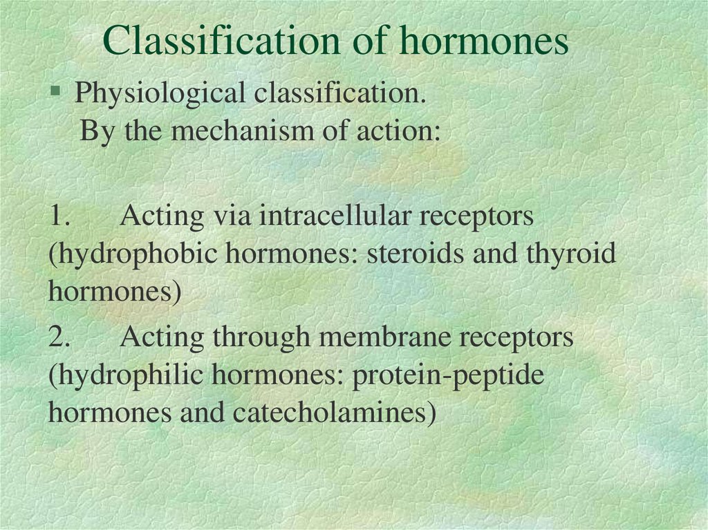 Classification of hormones