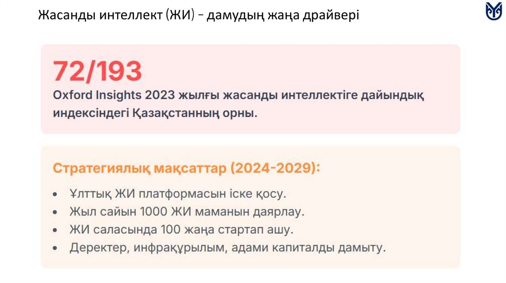 Жасанды интеллект (ЖИ) – дамудың жаңа драйвері