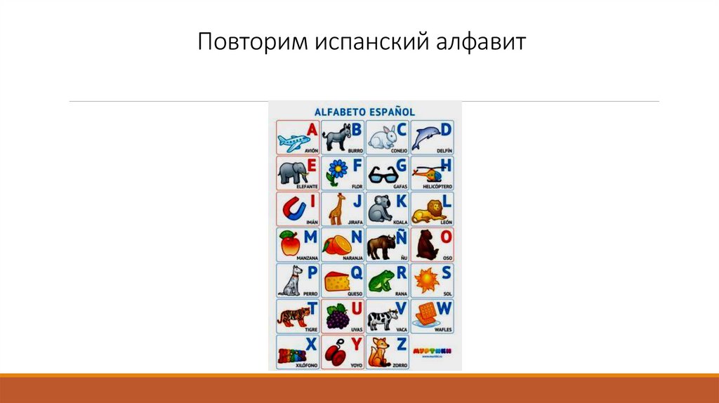 Повторим испанский алфавит