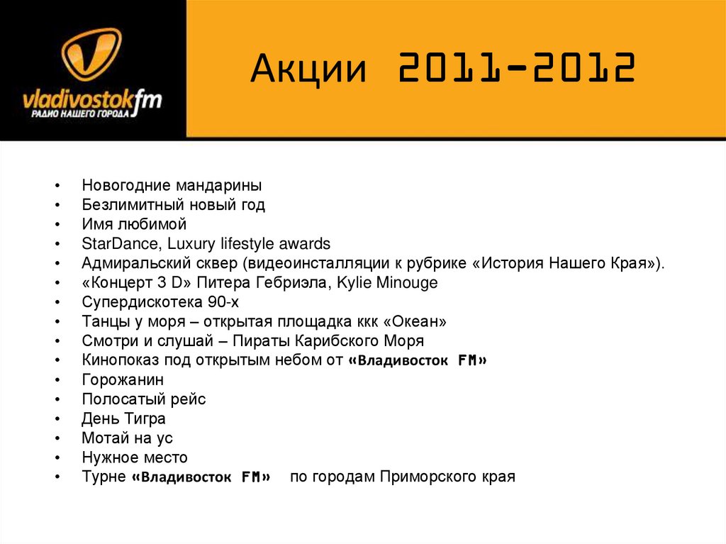 Акции 2011-2012