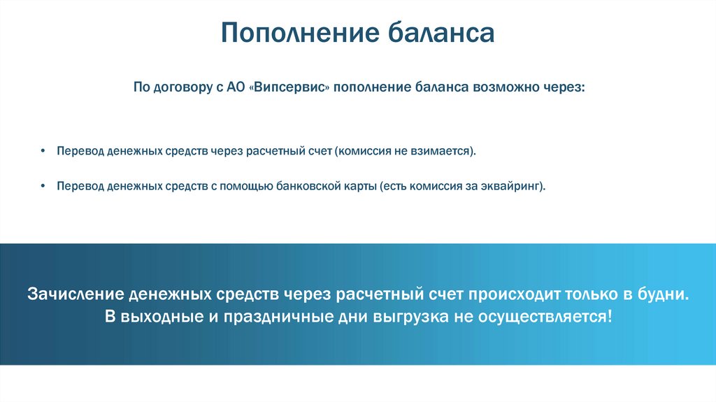 Пополнение баланса