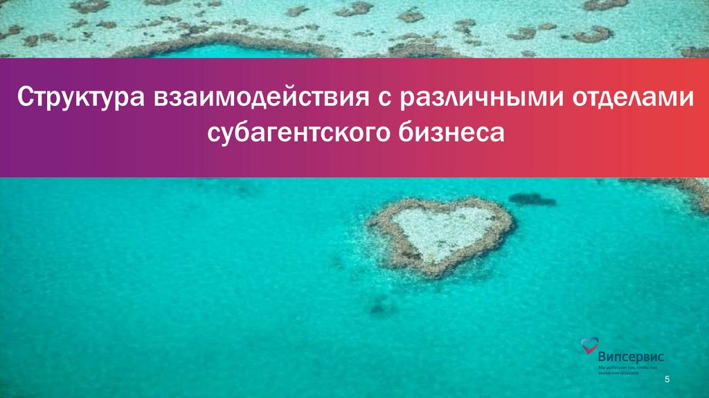 Структура взаимодействия с различными отделами субагентского бизнеса