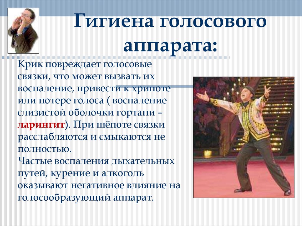 Гигиена голосового аппарата: