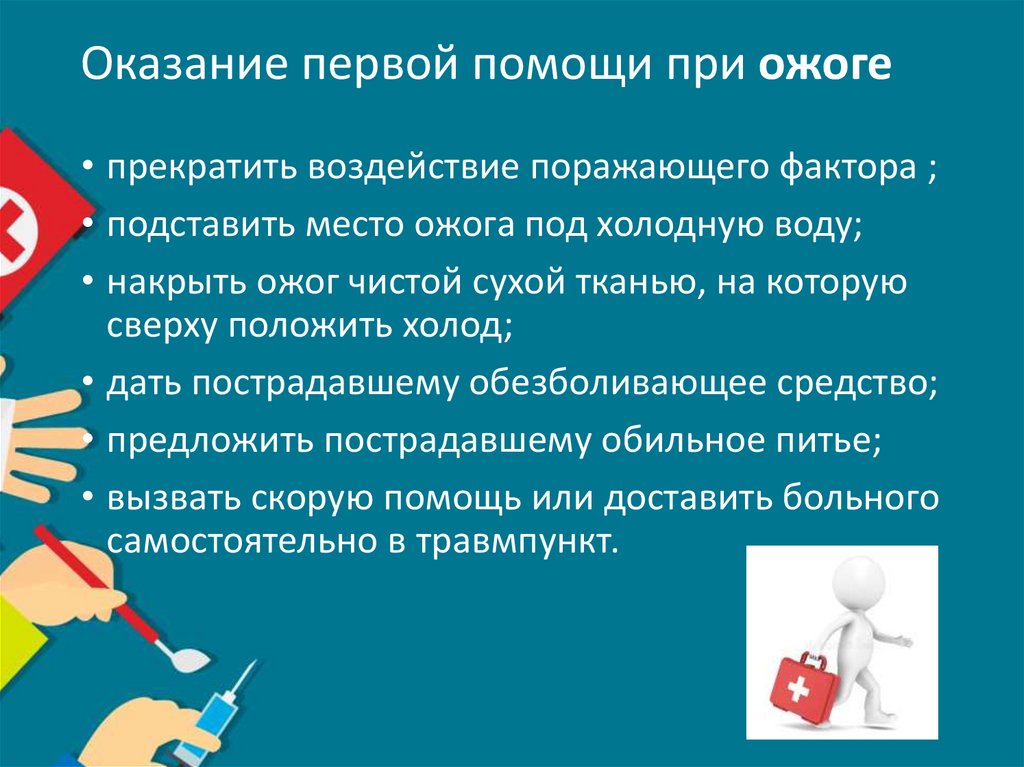Оказание первой помощи при ожоге