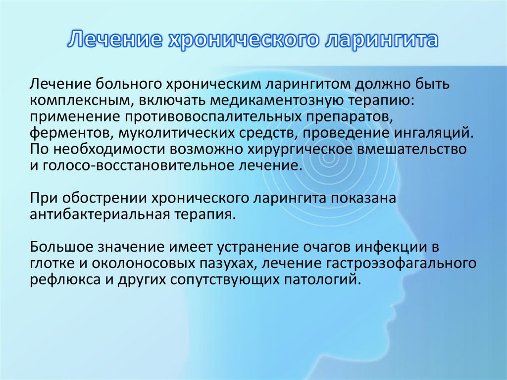 Лечение хронического ларингита