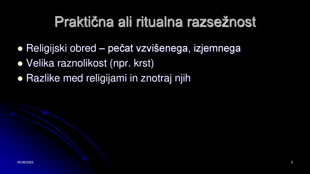 Praktična ali ritualna razsežnost