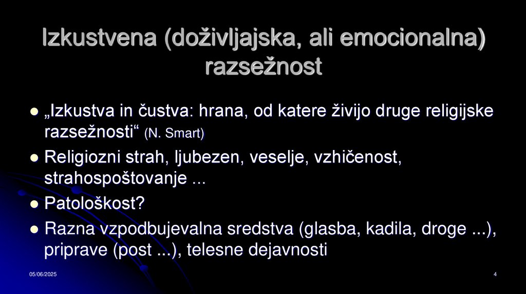 Izkustvena (doživljajska, ali emocionalna) razsežnost