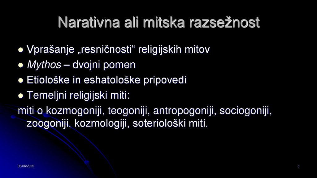 Narativna ali mitska razsežnost