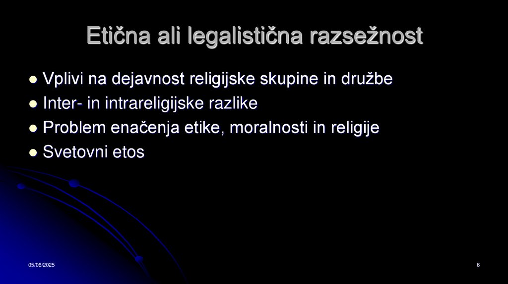 Etična ali legalistična razsežnost