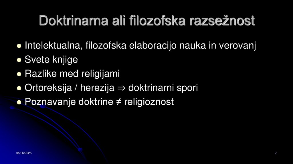 Doktrinarna ali filozofska razsežnost