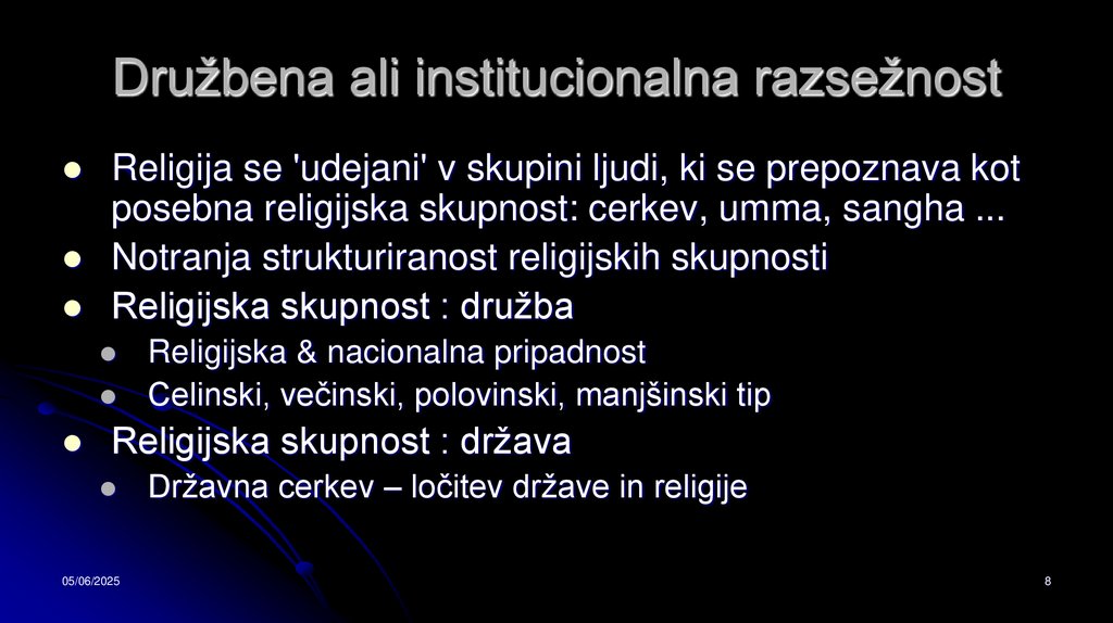 Družbena ali institucionalna razsežnost