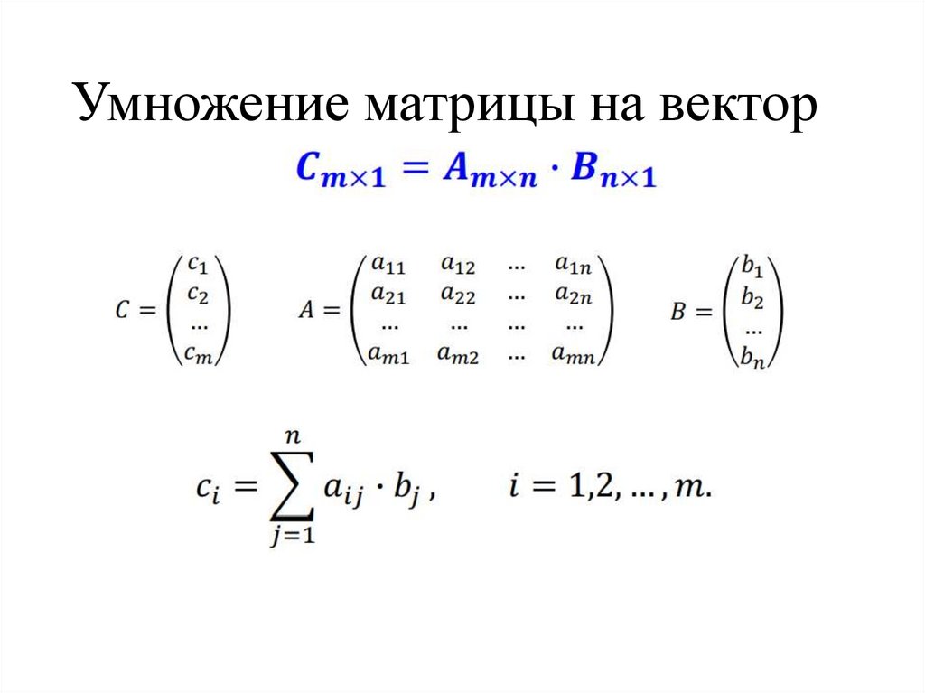 Умножение матрицы на вектор