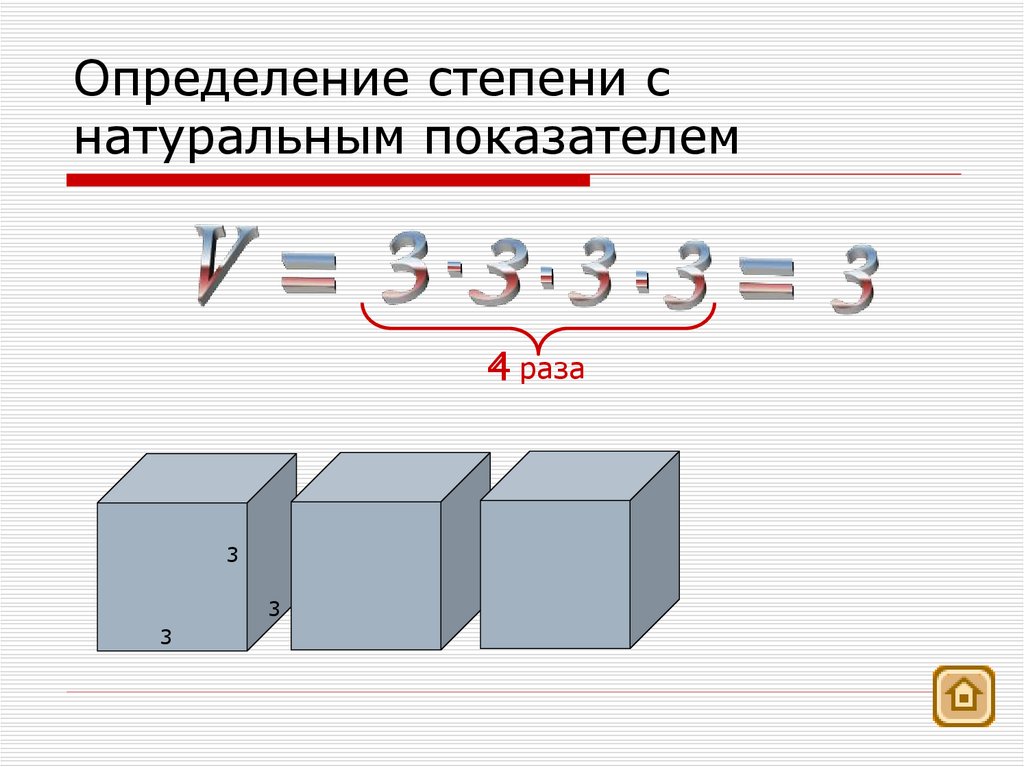 Определение степени с натуральным показателем