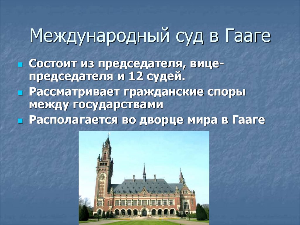 Международный суд в Гааге
