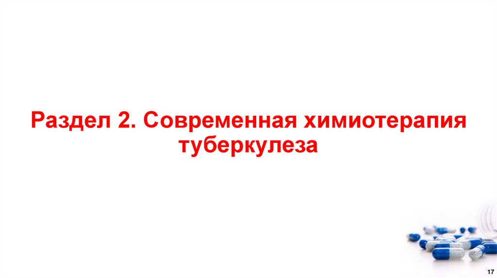 Раздел 2. Современная химиотерапия туберкулеза