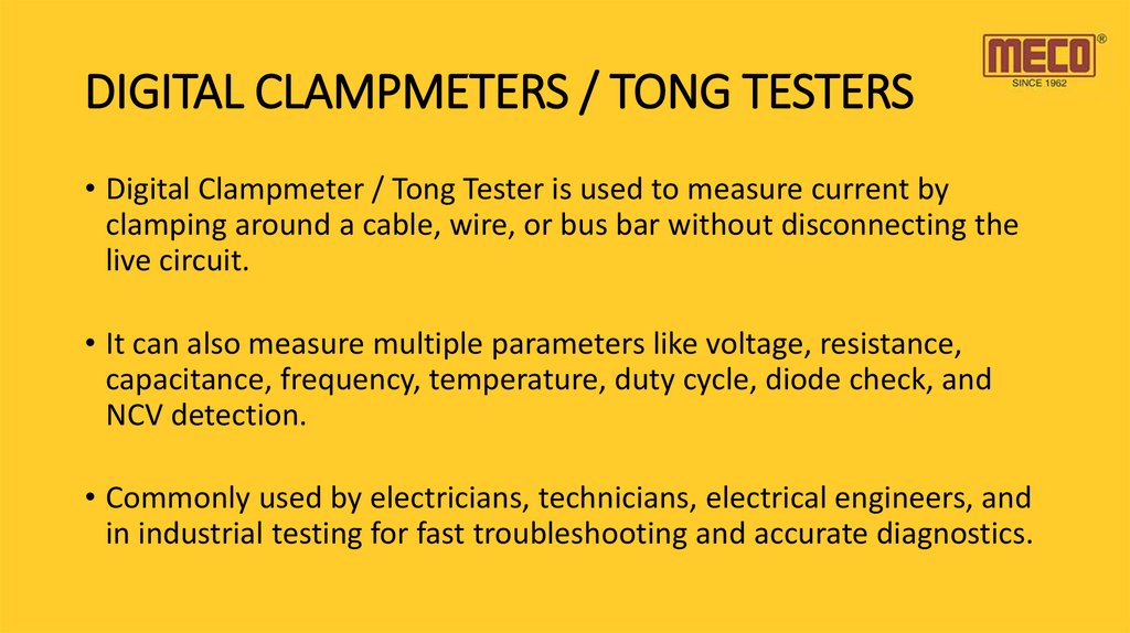 Digital Clampmeters / Tong Testers