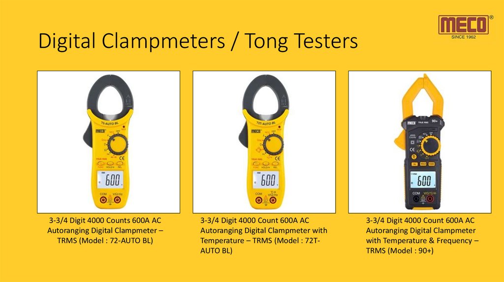 Digital Clampmeters / Tong Testers