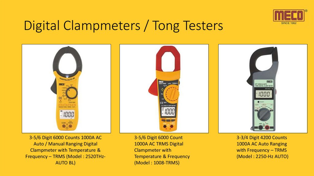 Digital Clampmeters / Tong Testers