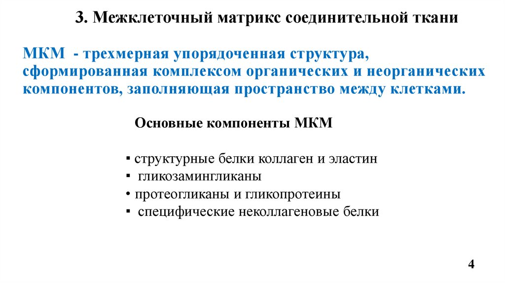 3. Межклеточный матрикс соединительной ткани