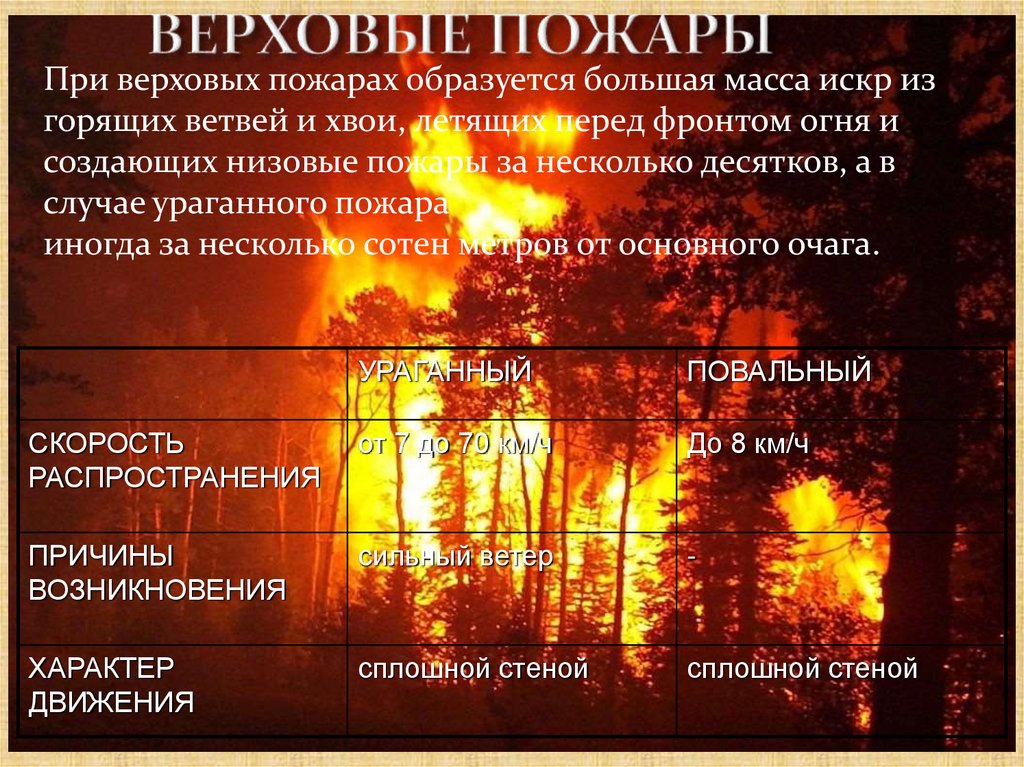 ВЕРХОВЫЕ ПОЖАРЫ