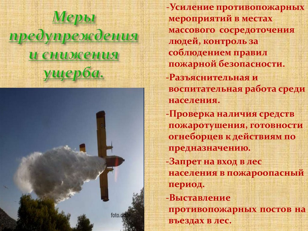 Меры предупреждения и снижения ущерба.