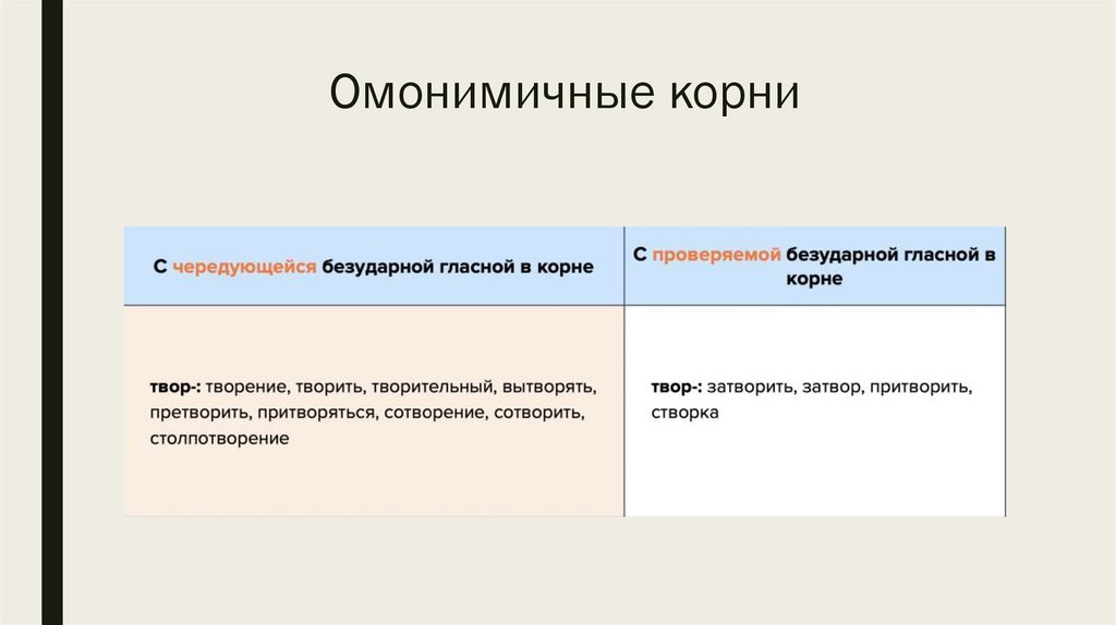 Омонимичные корни