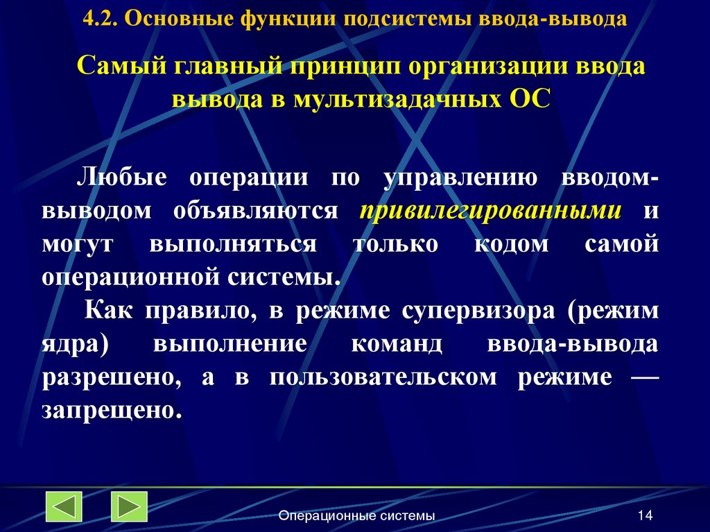 4.2. Основные функции подсистемы ввода-вывода