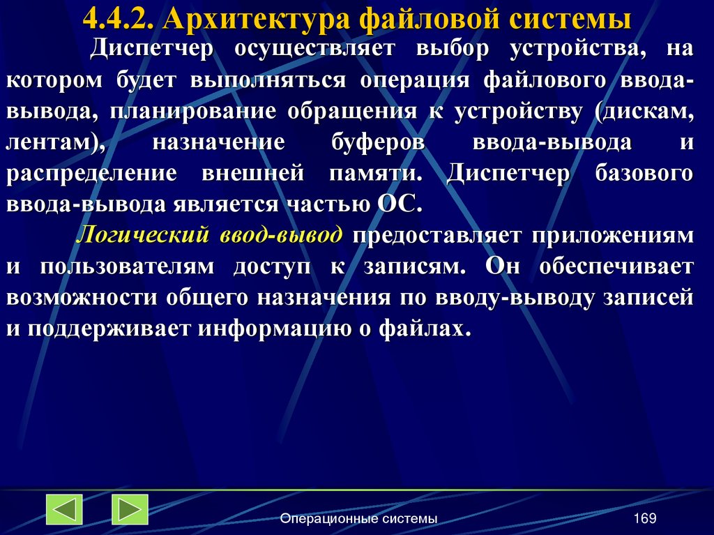 4.4.2. Архитектура файловой системы
