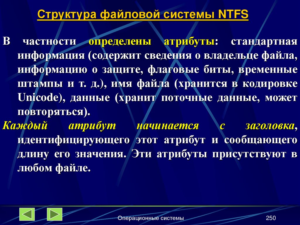 Структура файловой системы NTFS