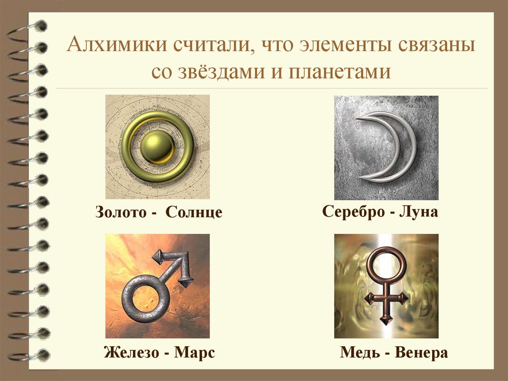 Алхимики считали, что элементы связаны со звёздами и планетами