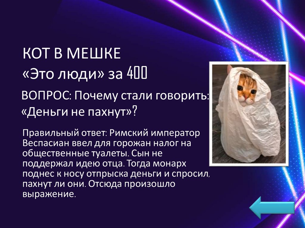 КОТ В МЕШКЕ «Это люди» за 400