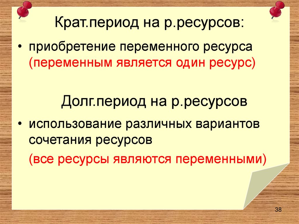 Крат.период на р.ресурсов: