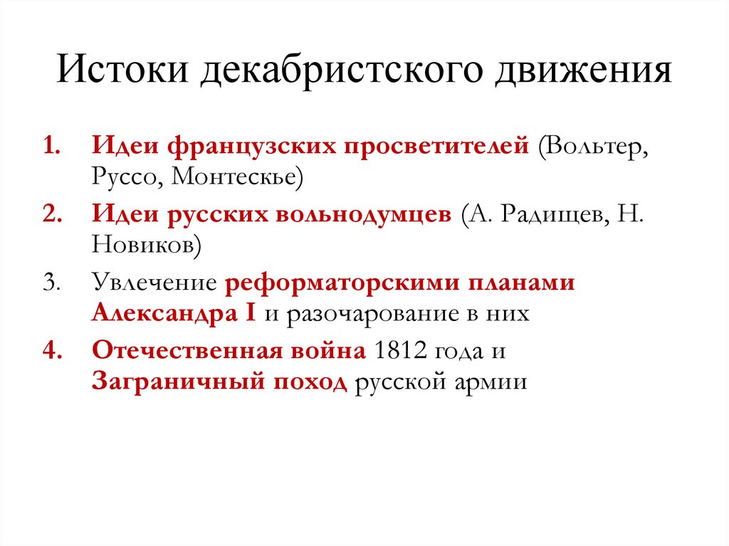 Истоки декабристского движения
