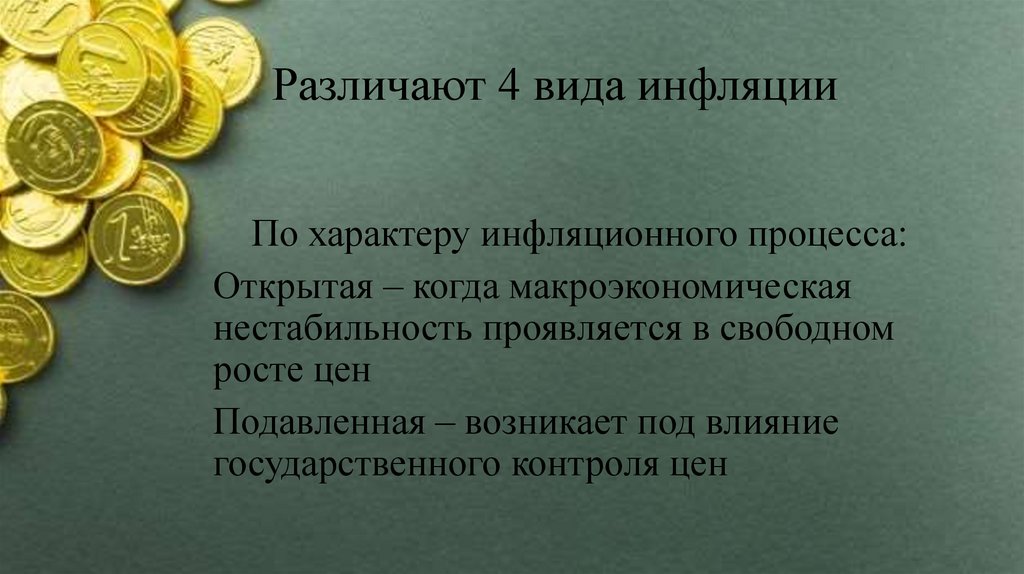 Различают 4 вида инфляции