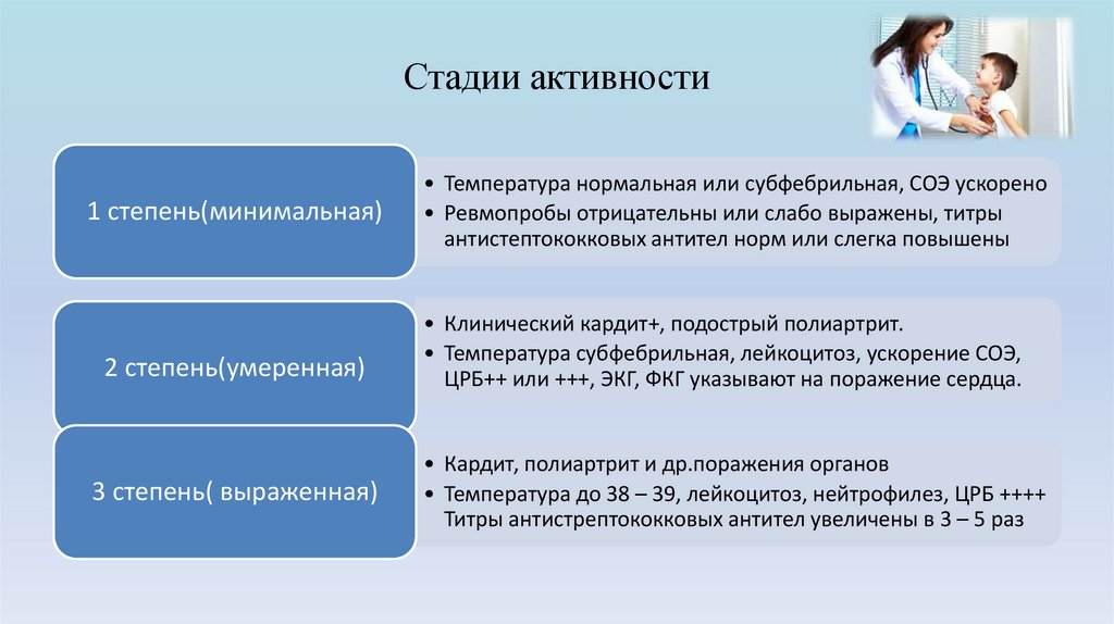 Стадии активности