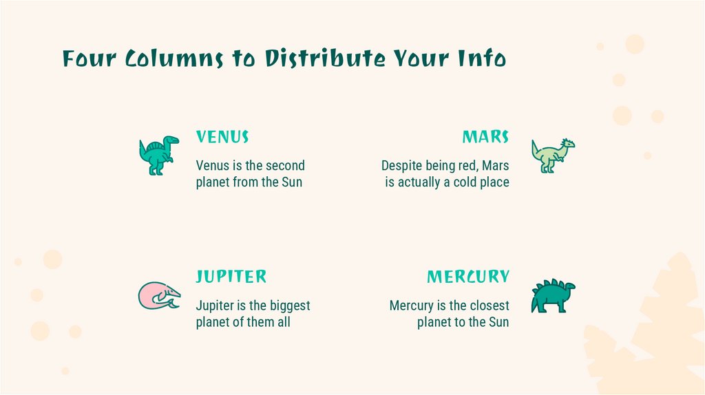 Four Columns to Distribute Your Info