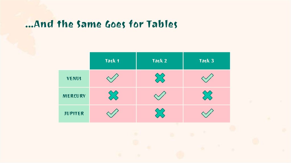...And the Same Goes for Tables