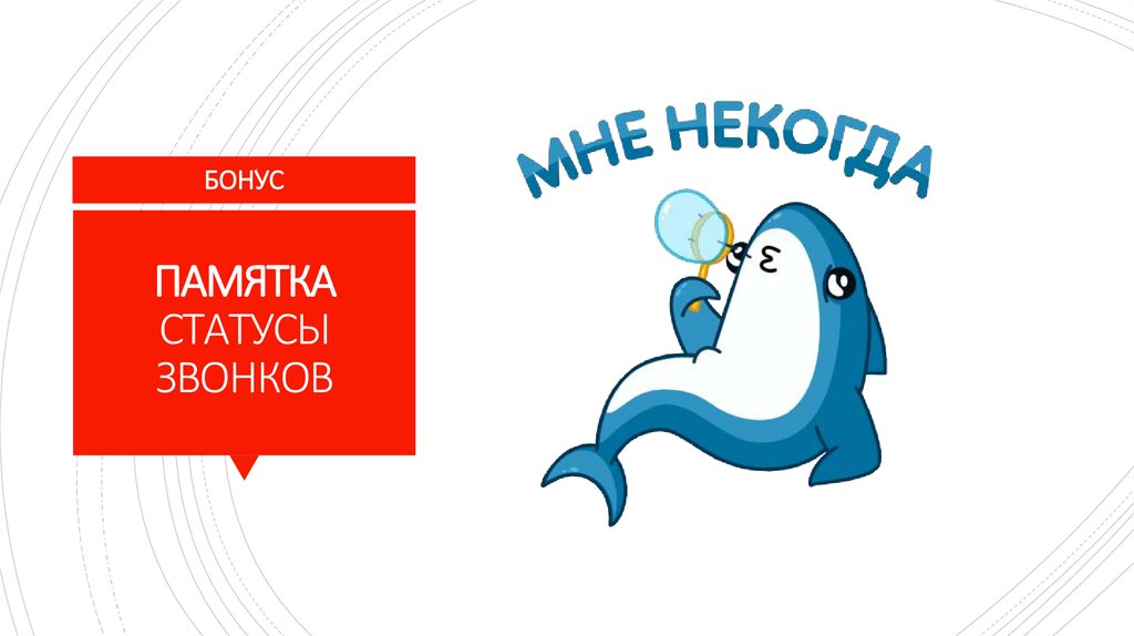 ПАМЯТКА СТАТУСЫ ЗВОНКОВ