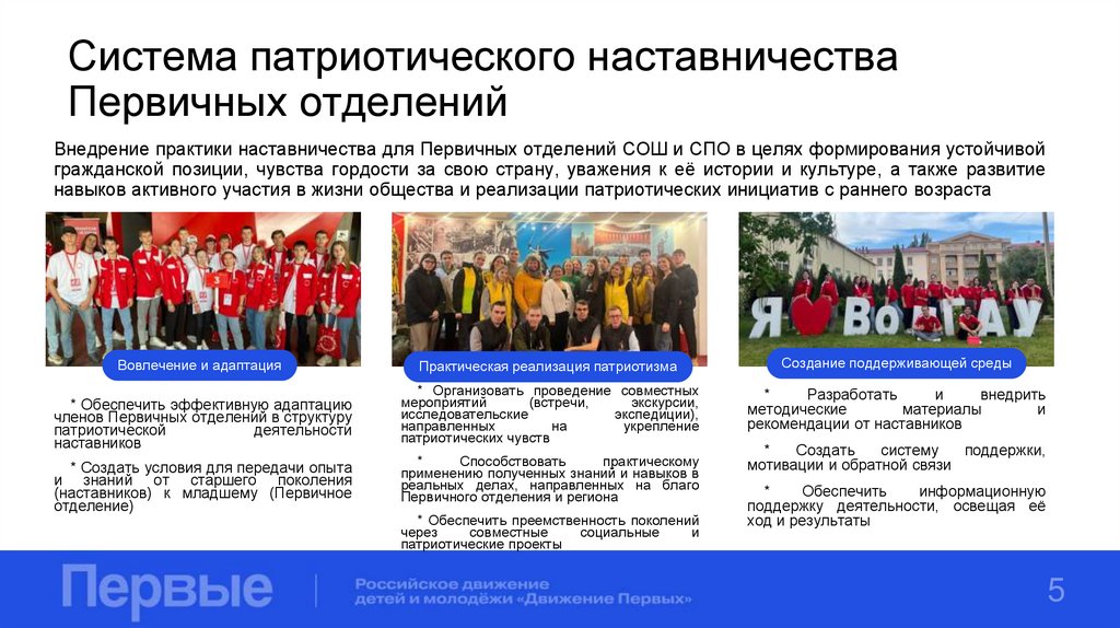 Система патриотического наставничества Первичных отделений